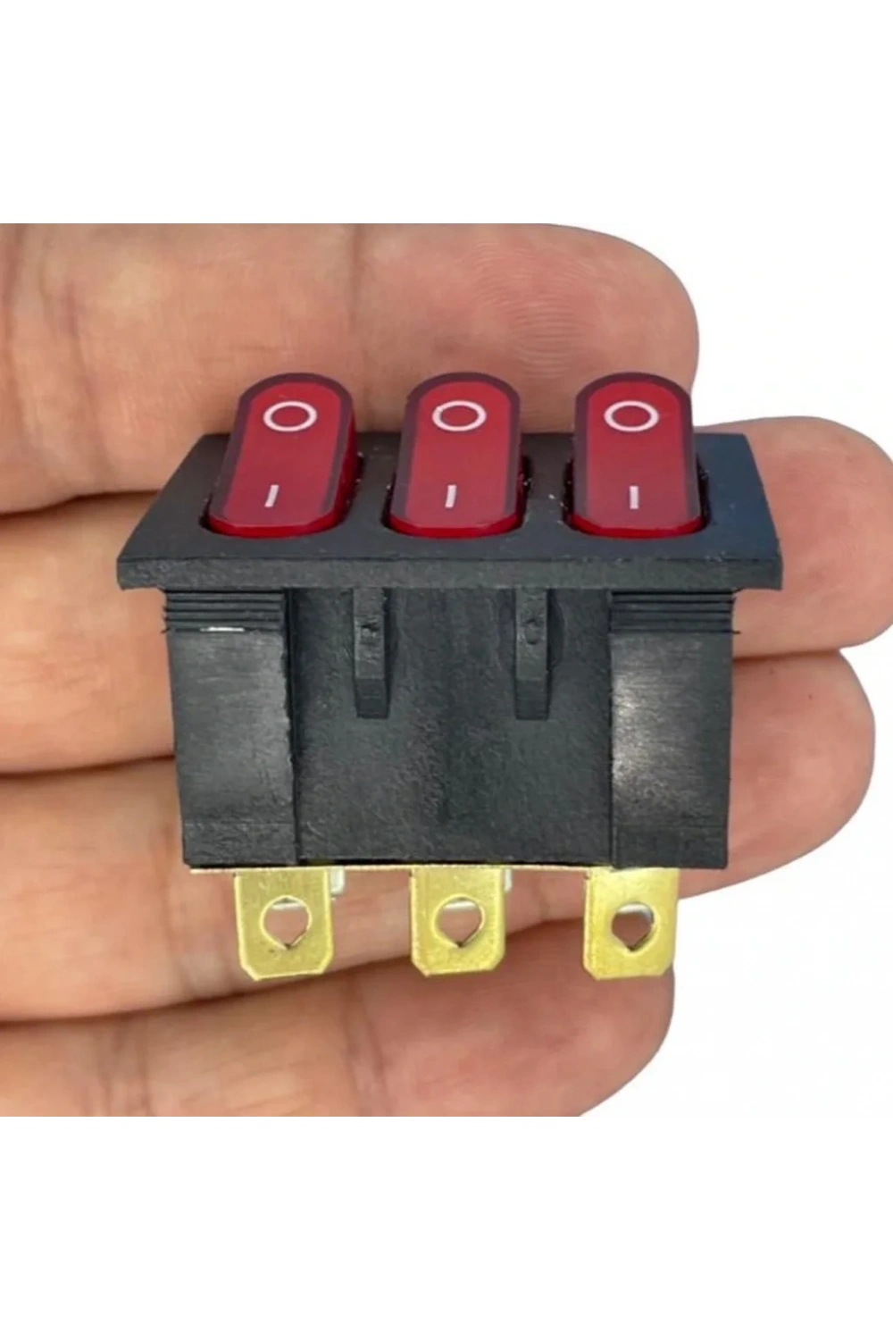IC-135 Üçlü Işıklı Anahtar 220V ON-OFF 9P