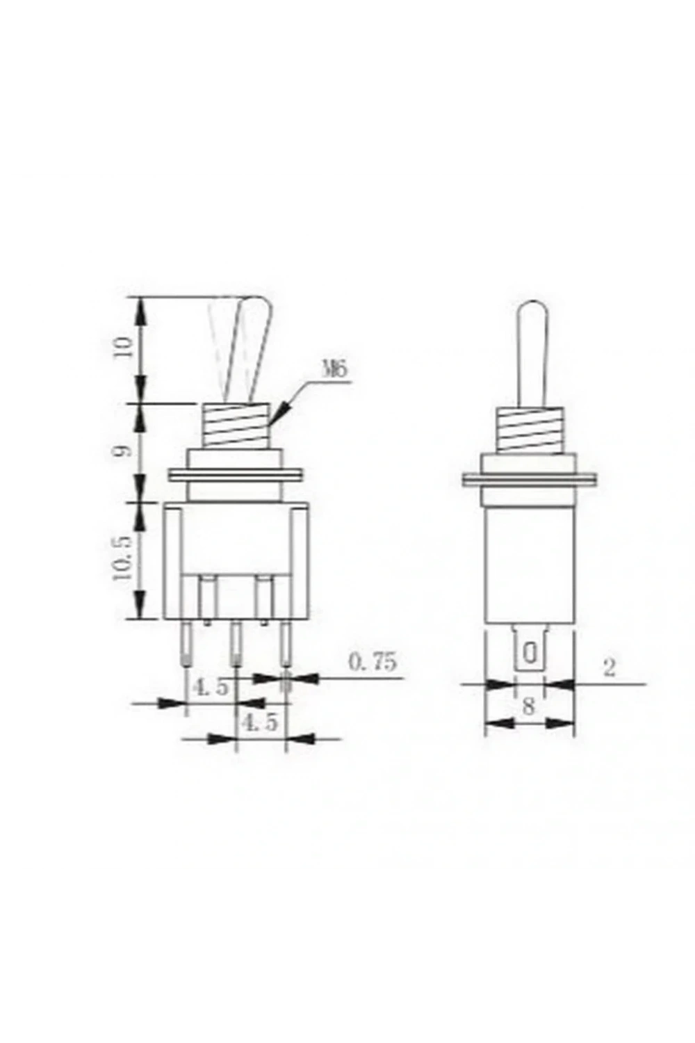IC-140 Toggle Switch On-Off-On 6mm 3P MTS-103