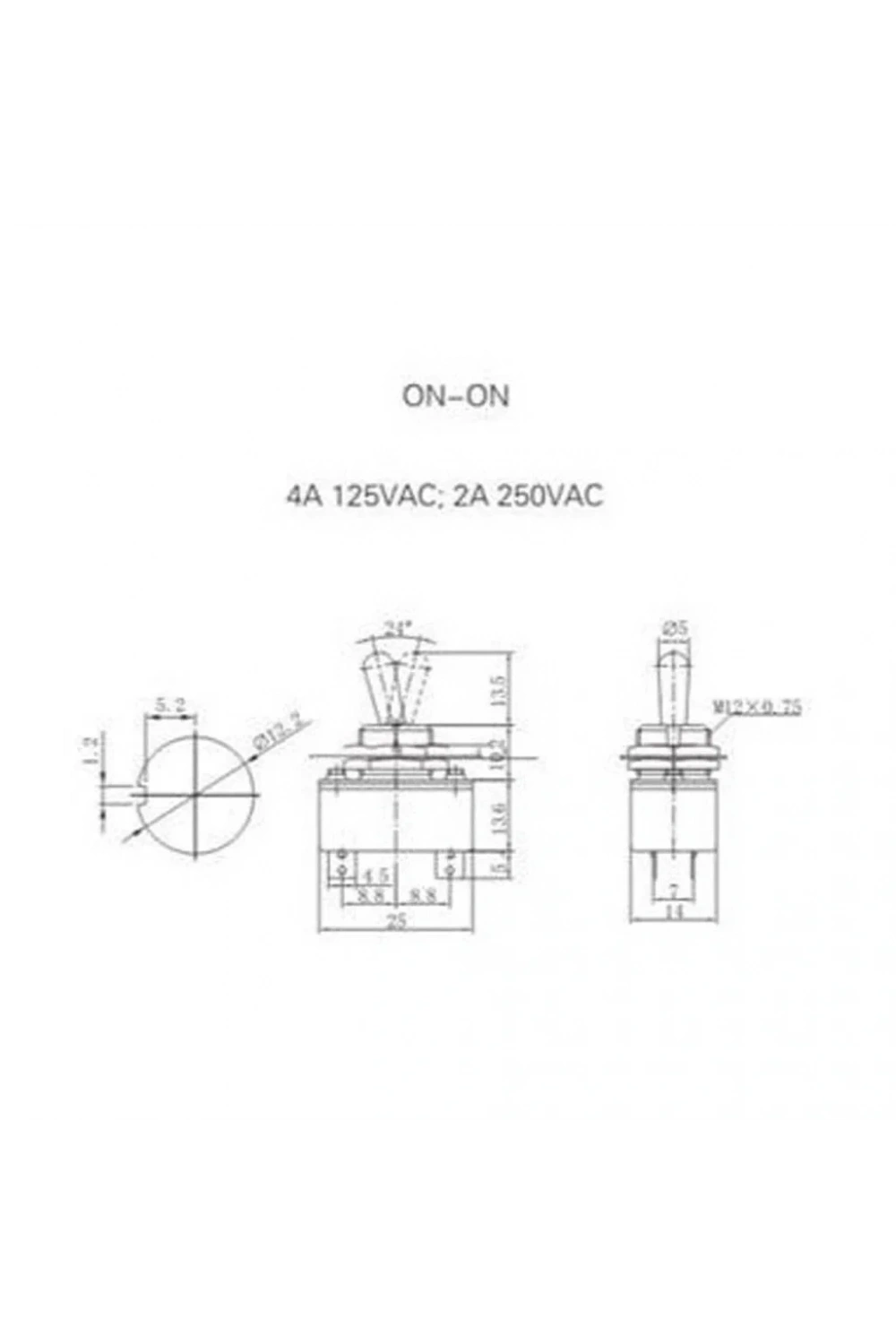 IC-150 Toggle Switch 4P ON-OFF Ø12mm