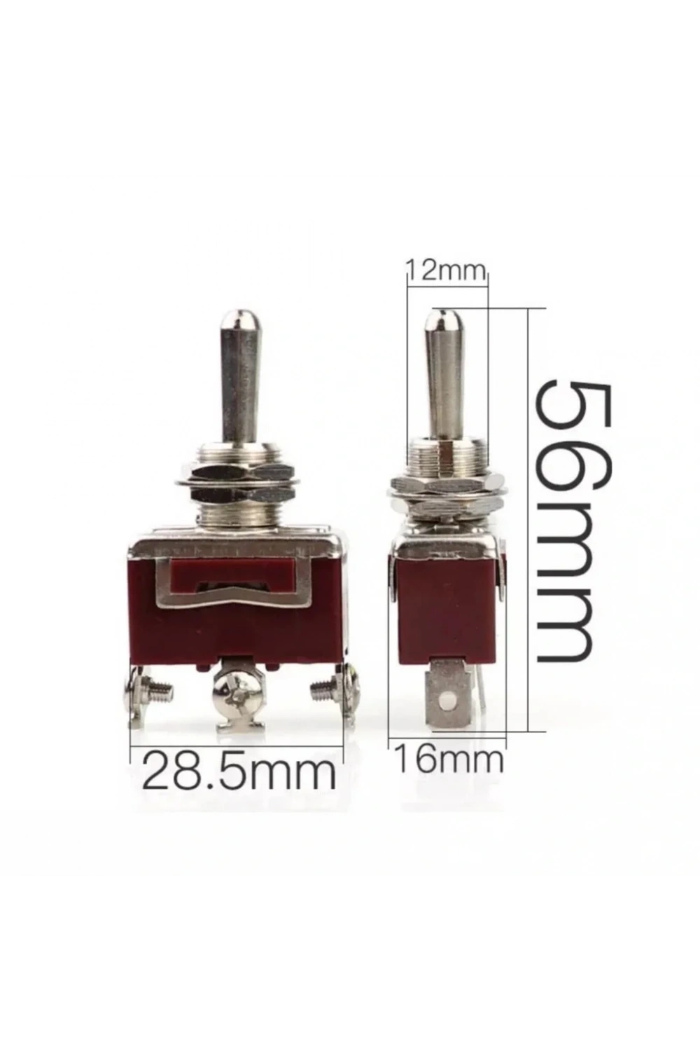 IC-153S Toggle Switch Büyük Boy Vidalı 3P 12mm 15A On-Off-On