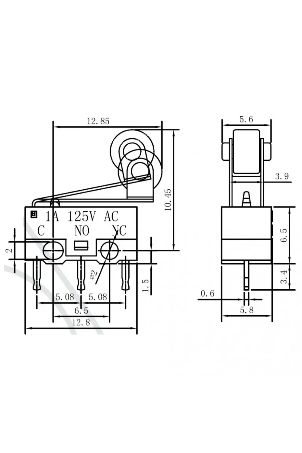 IC-162C Makaralı Mini Micro Switch KW10-Z4P