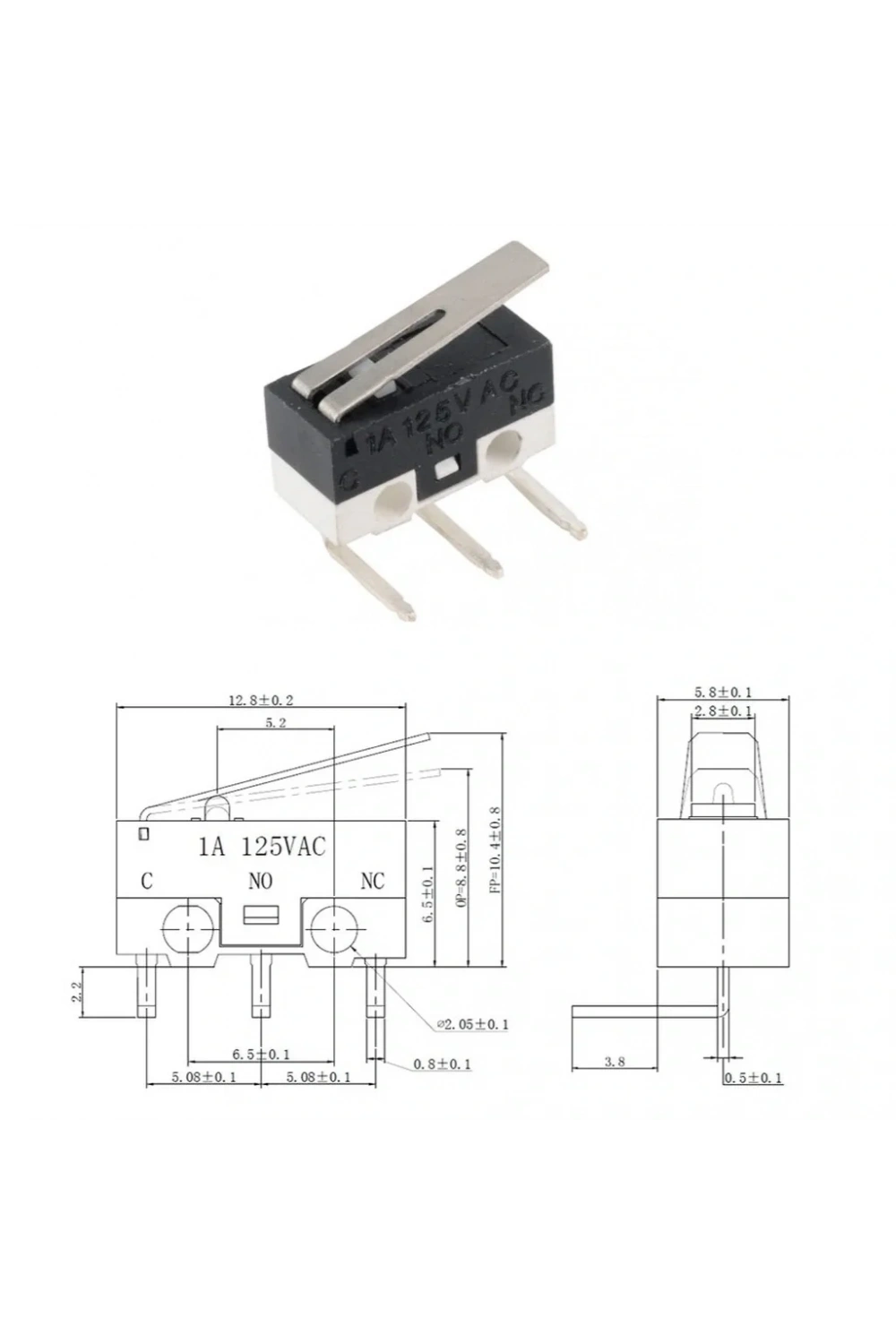 IC-162D Mini Paletli Micro Switch 90°