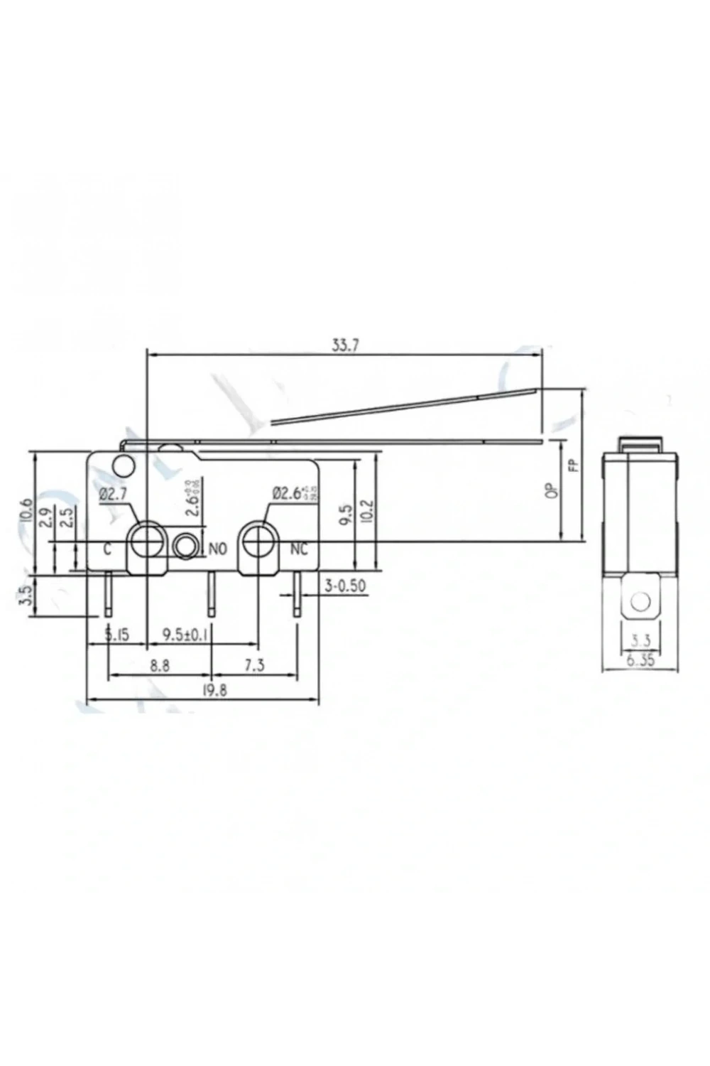 IC-164 Uzun Paletli Micro Switch Lehim Bacak KW4-Z3F