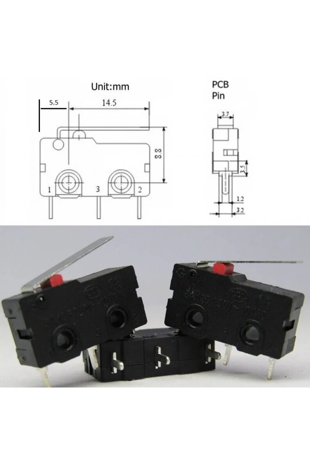 IC-166 Paletli Micro Switch İğne ( PCB ) Bacak