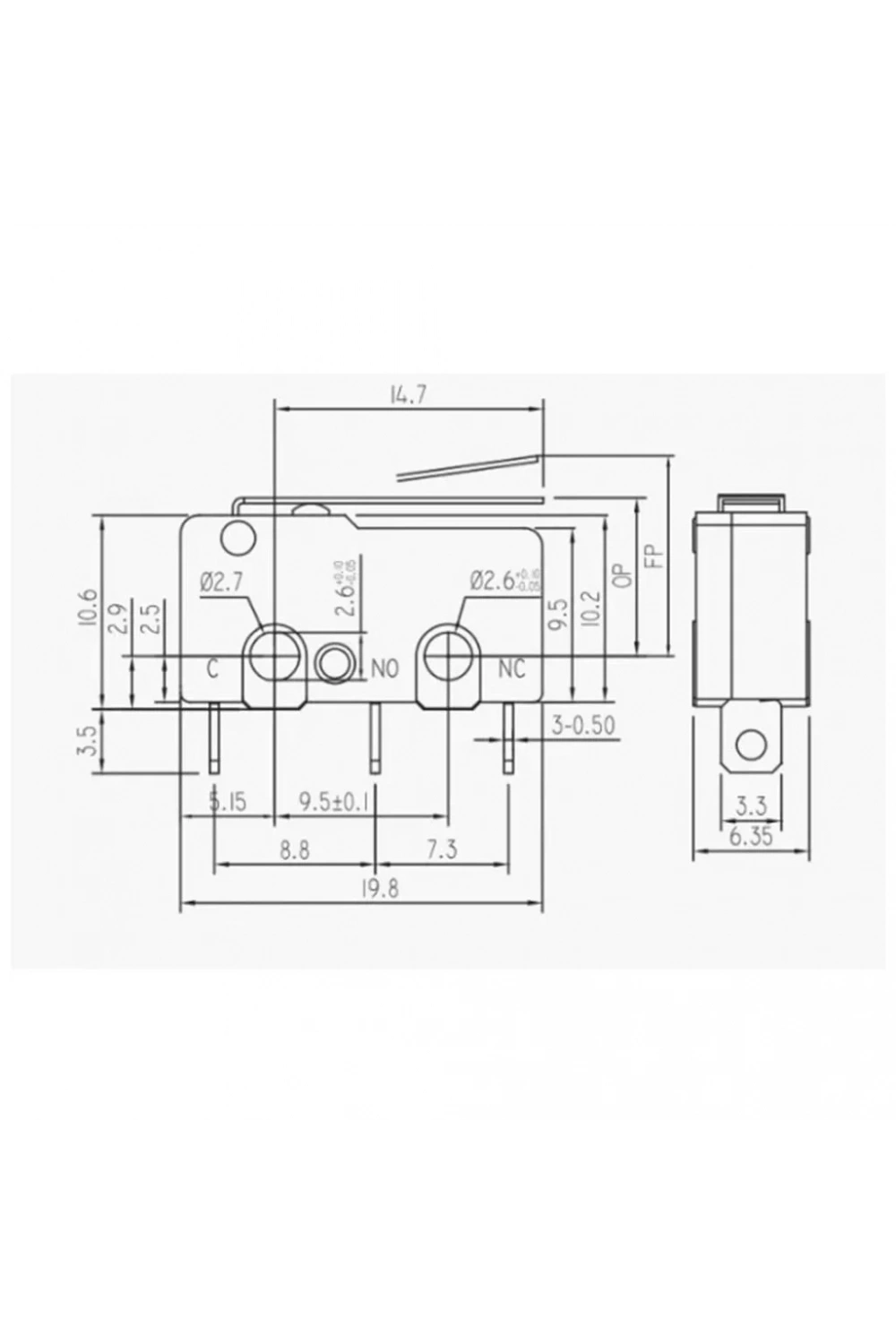 IC-166A Paletli Micro Switch İğne ( PCB ) Bacak