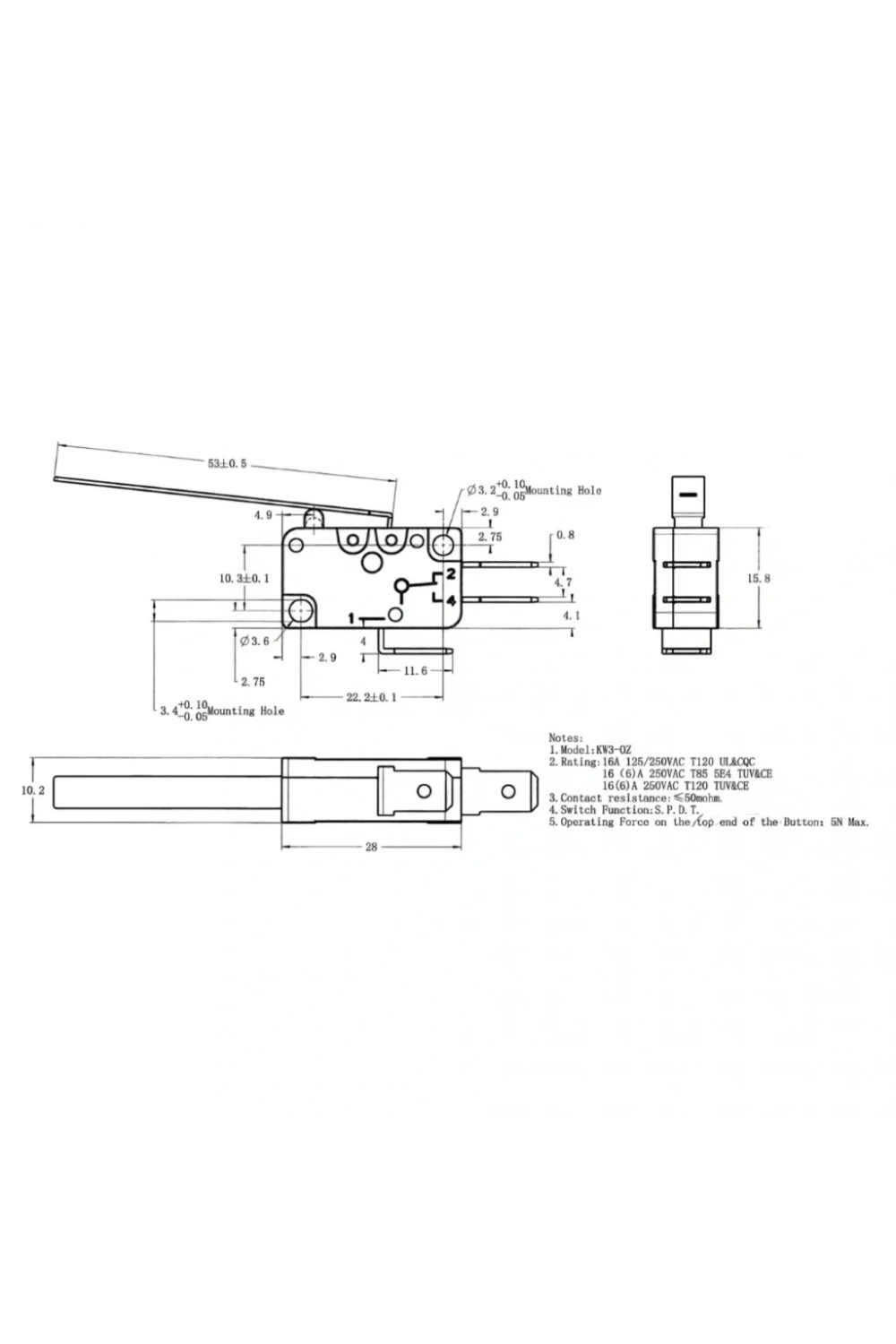 IC-173 Micro Switch Uzun Palet 16A