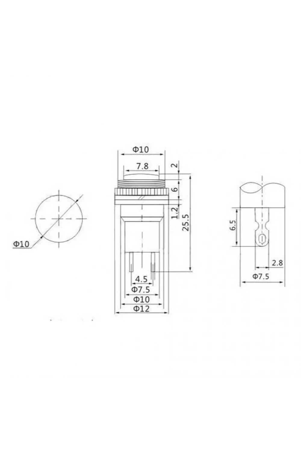 IC-179 Buton Ø10mm DS-316 Sarı