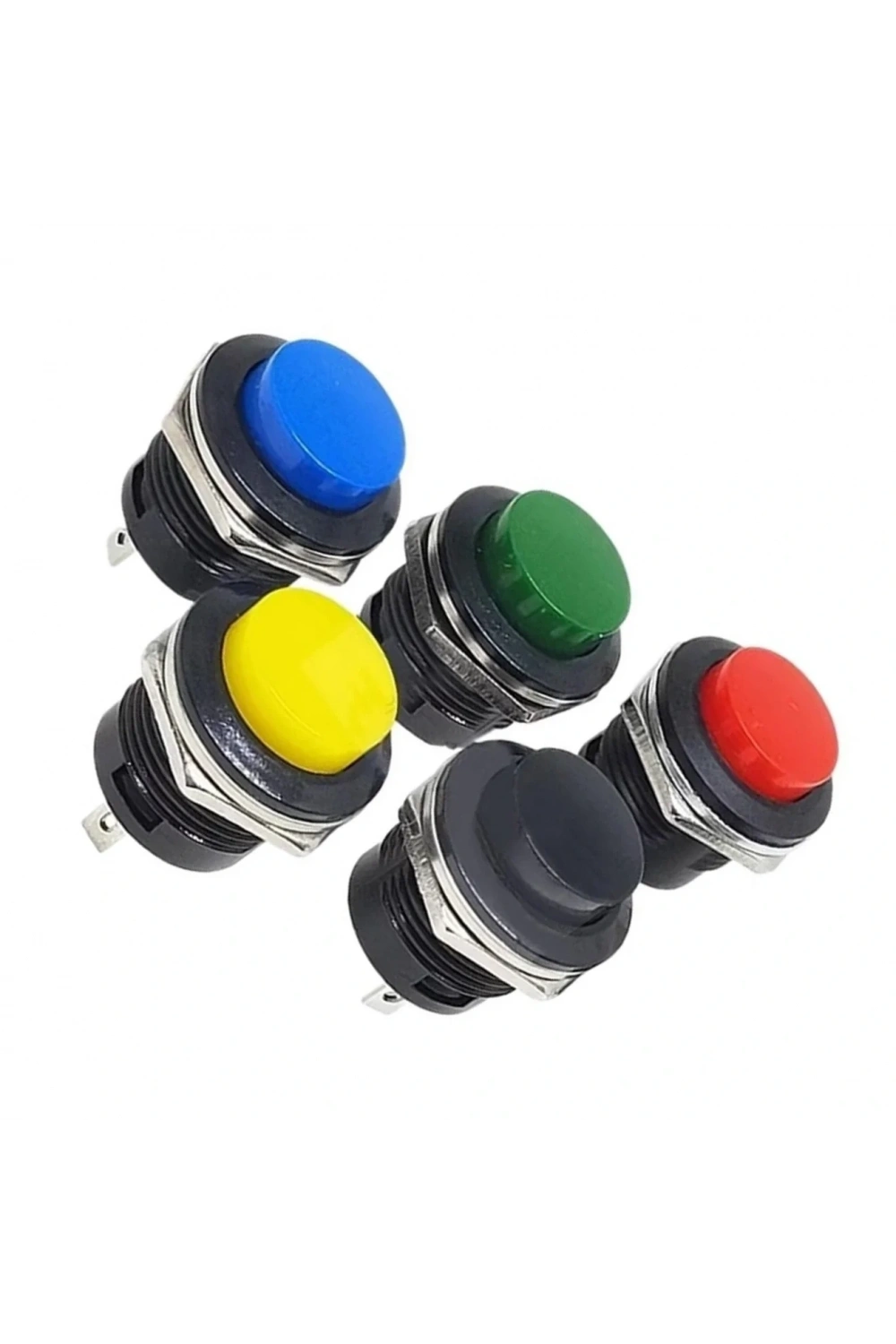 IC-180A 16mm Yaylı Push Buton R13-507 Siyah