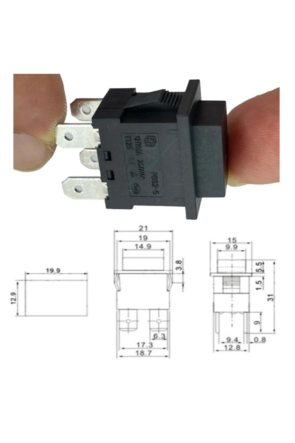 IC-180H1 Basmalı Kare Süpürge Anahtarı Elektrik Süpürge Şarteli 4P