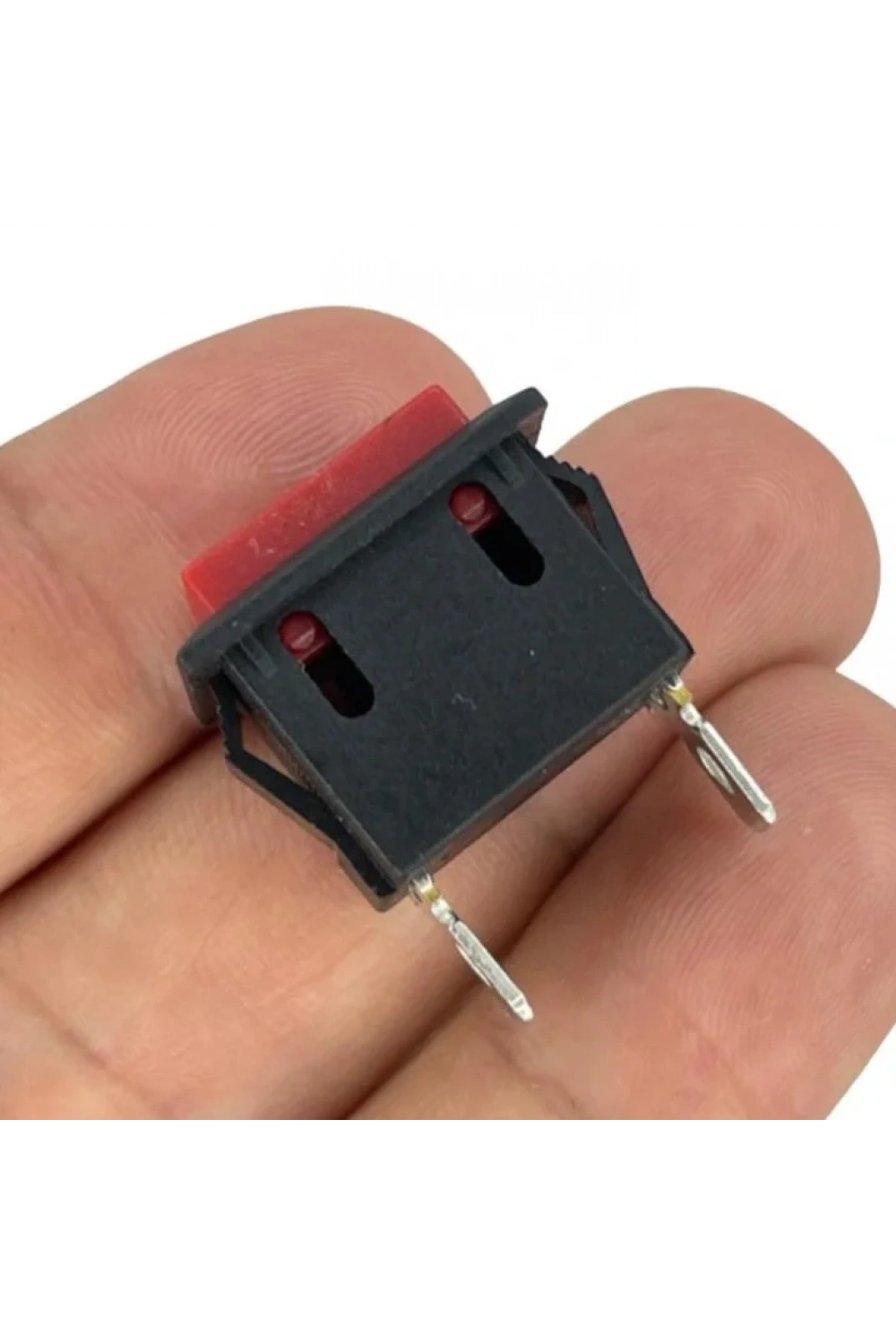 IC-180K-1 Kırmızı Dikdörtgen Yaylı Plastik Buton 2P PBS-101
