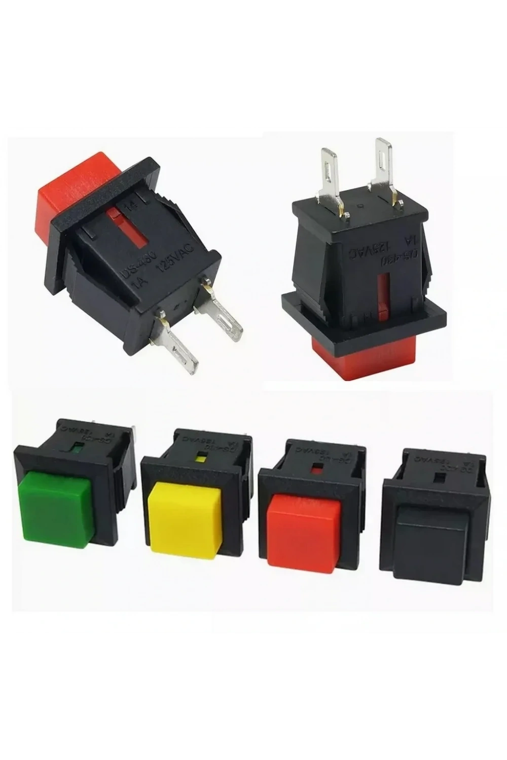 IC-180K Plastik Buton Yaylı 2P PBS15B Sarı