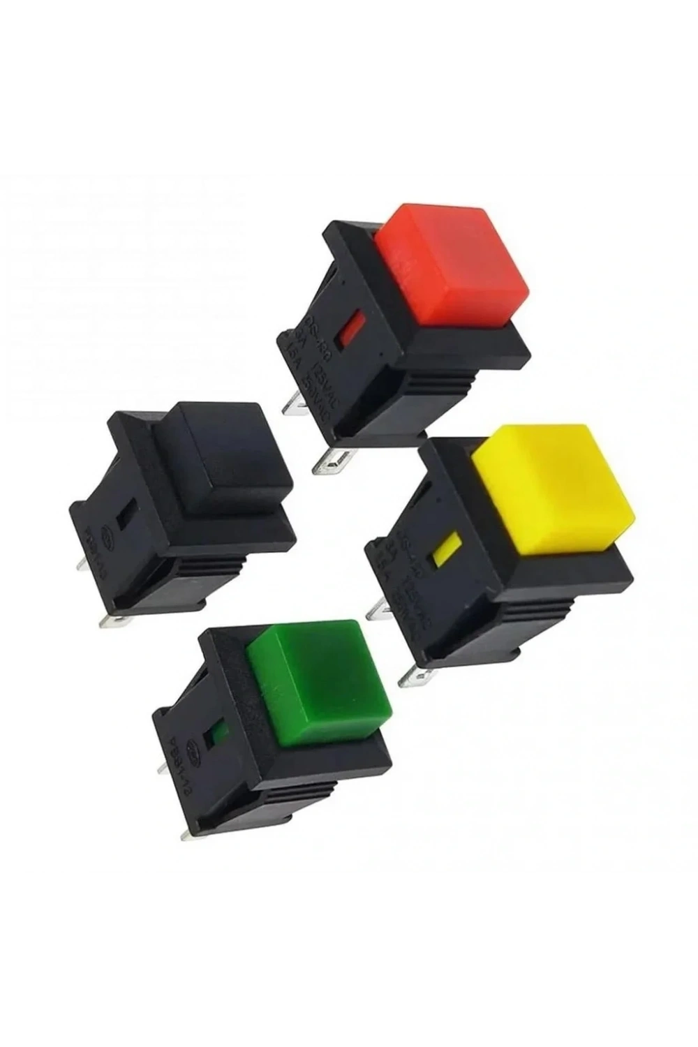 IC-180K Plastik Buton Yaylı 2P PBS15B Siyah