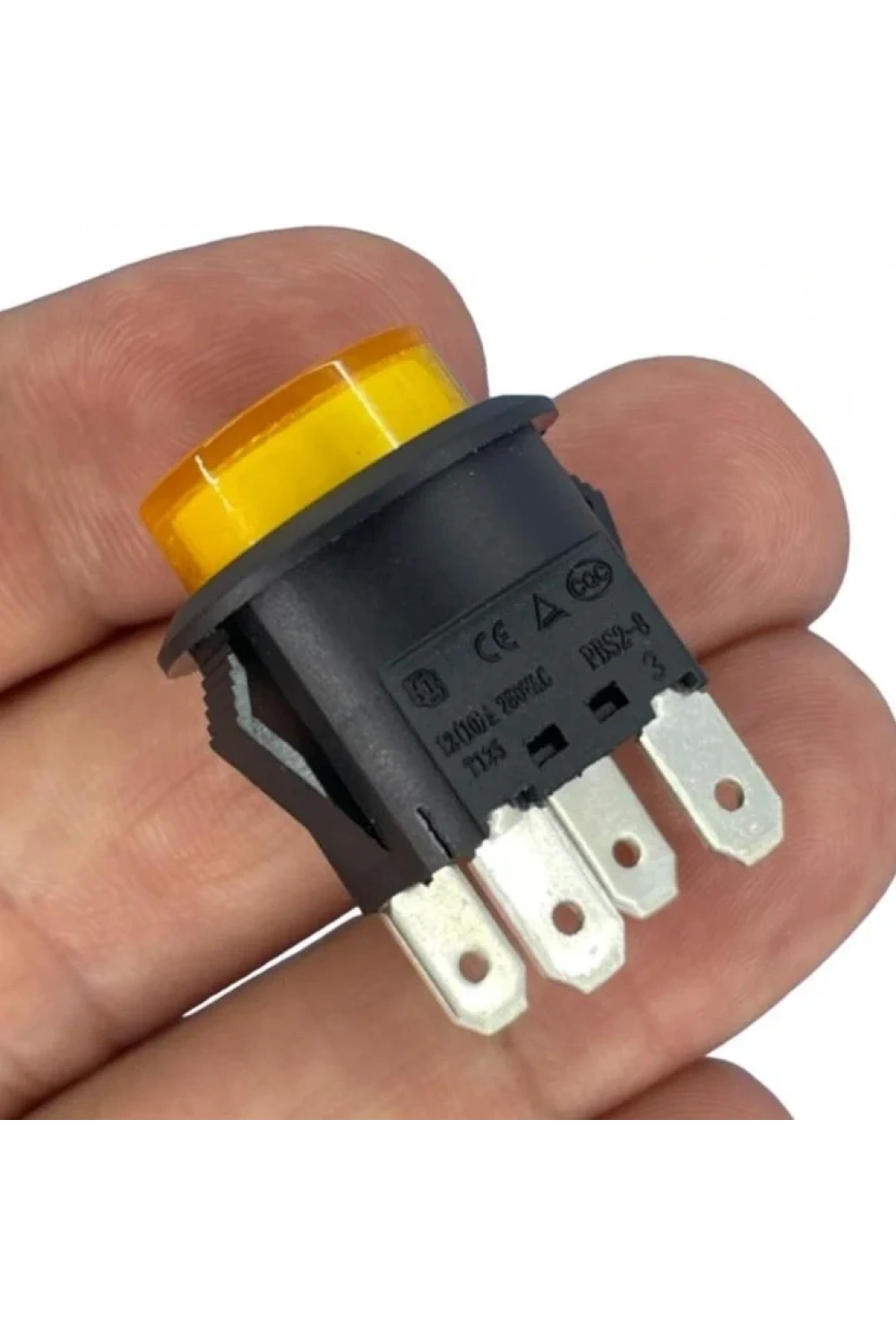 IC-180N Buton Plastik 22mm 12V 4P Sarı