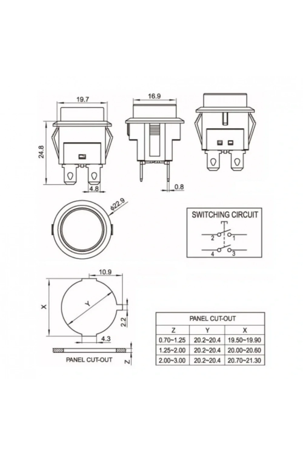 IC-180N Buton Plastik 22mm 12V 4P Yeşil