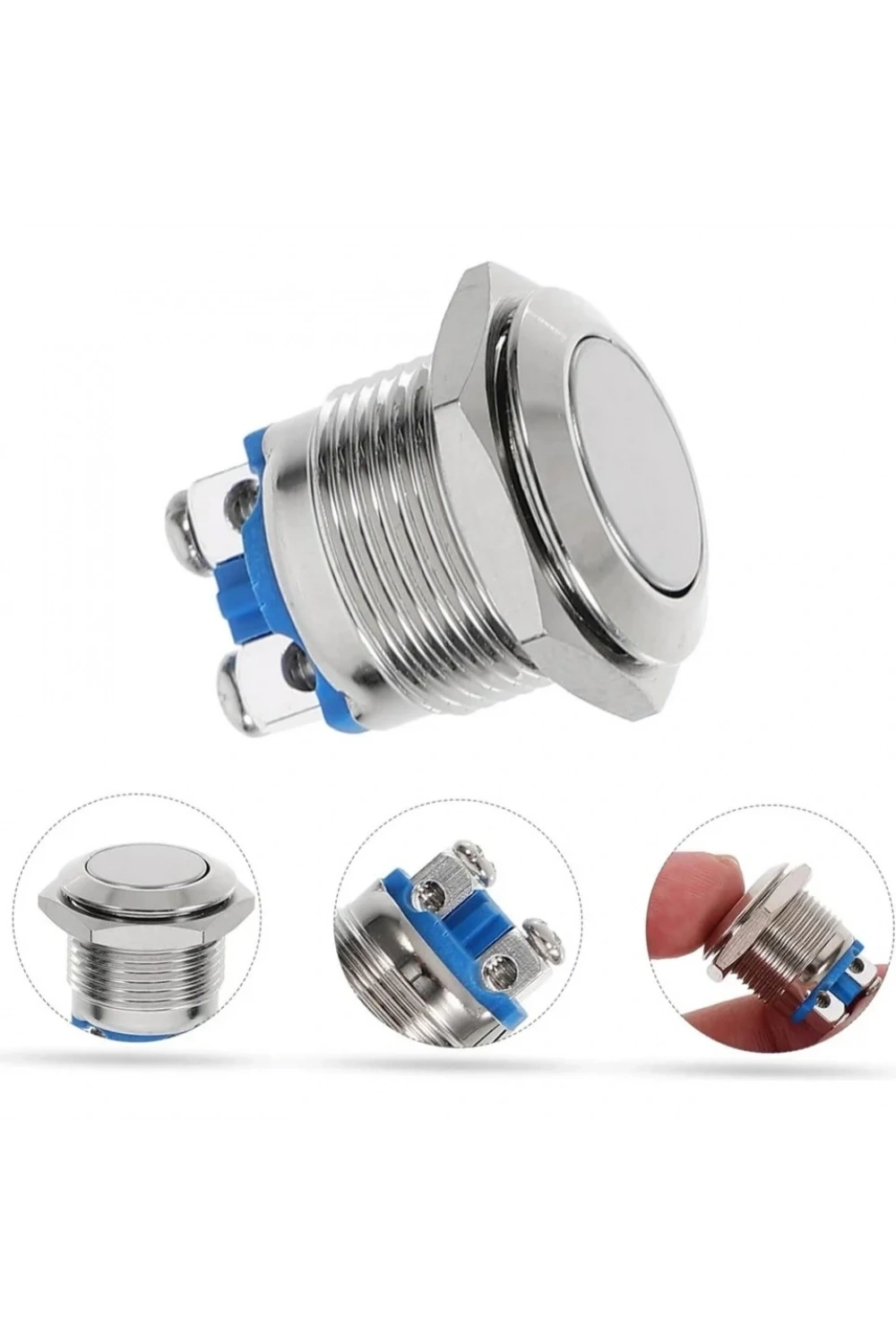 IC-181 D61 Ø19mm Buton Metal Bombe PBS28B
