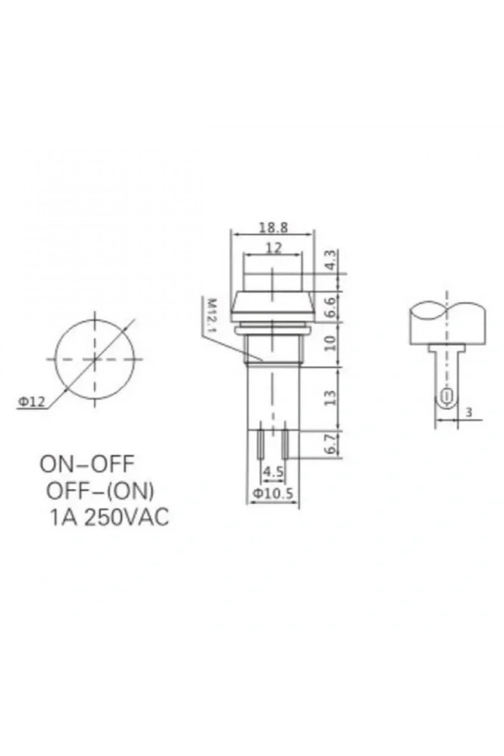 IC-185 Buton Ø12mm Kalıcılı Mavi