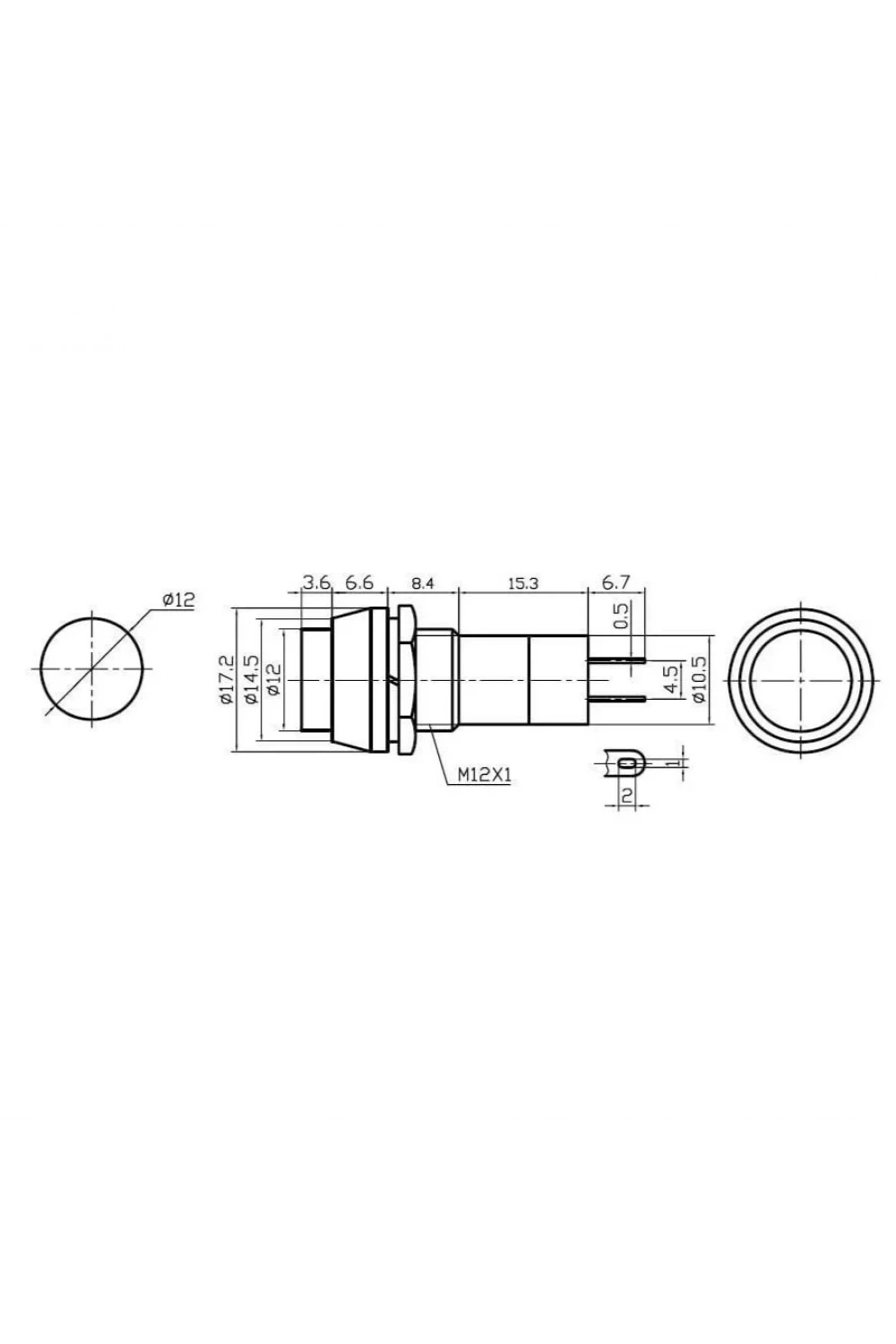 IC-185A Buton 12mm Kalıcılı Kırmızı