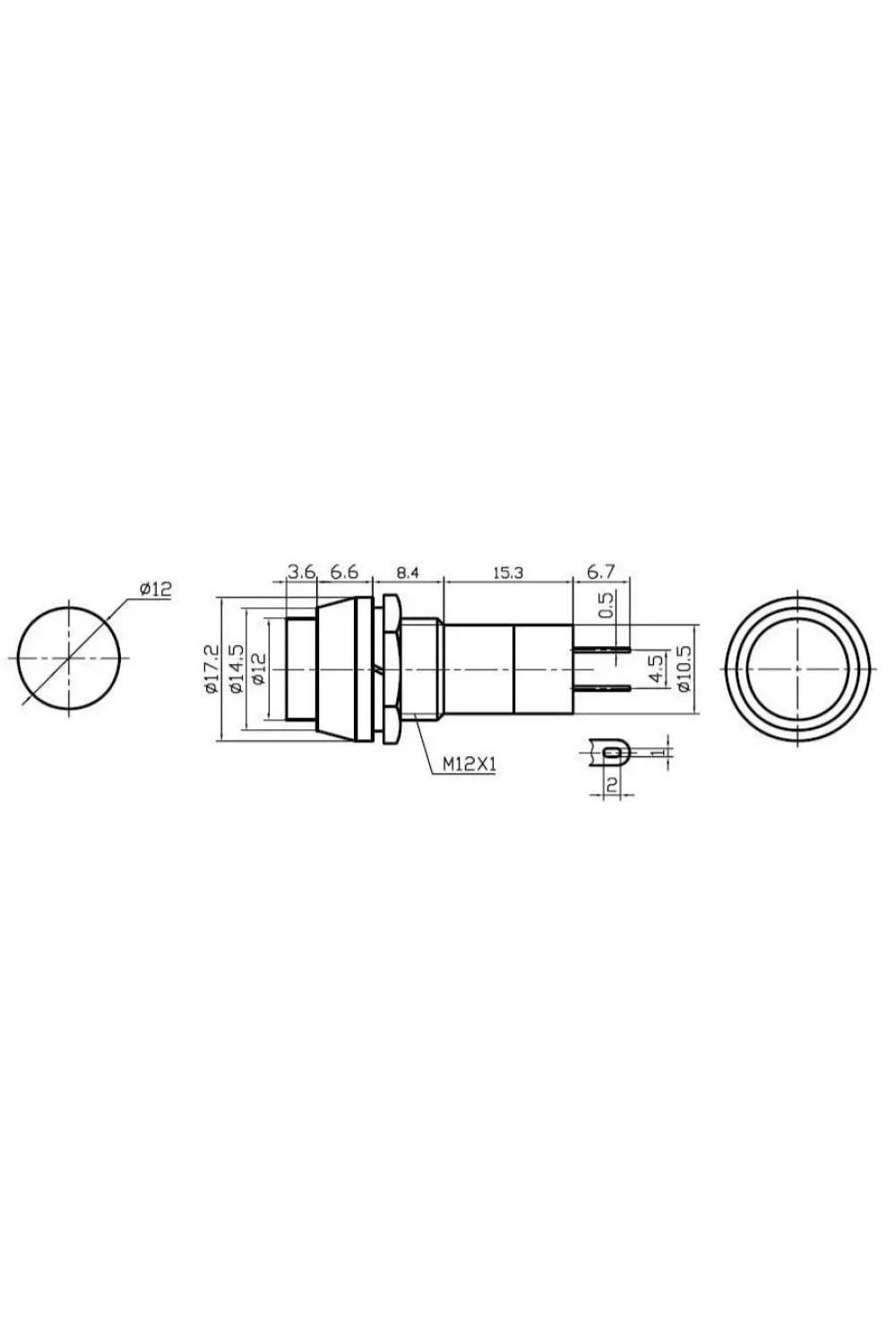 IC-186A Buton 12mm Kaliteli Kırmızı