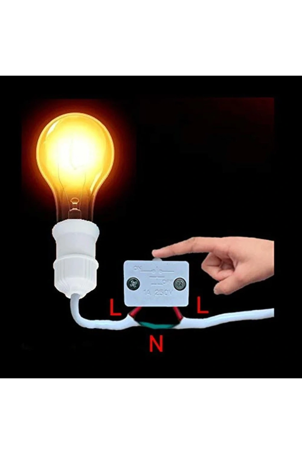 IC-187F Ters Kapak Swici Dolap Kapak Switch Sıva Üstü 250V 1A Siyah