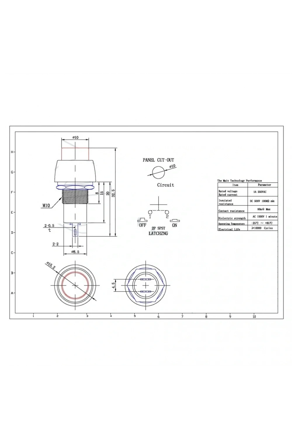 IC-190 Yeşil Buton Yuvarlak Plastik Kalıcılı 10mm