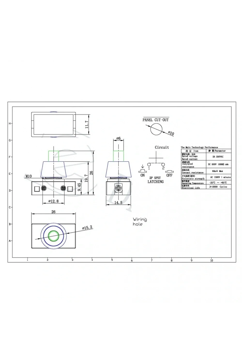 IC-192A Çıt Çıt Anahtar Vidalı Deney Anahtarı PBS-17A