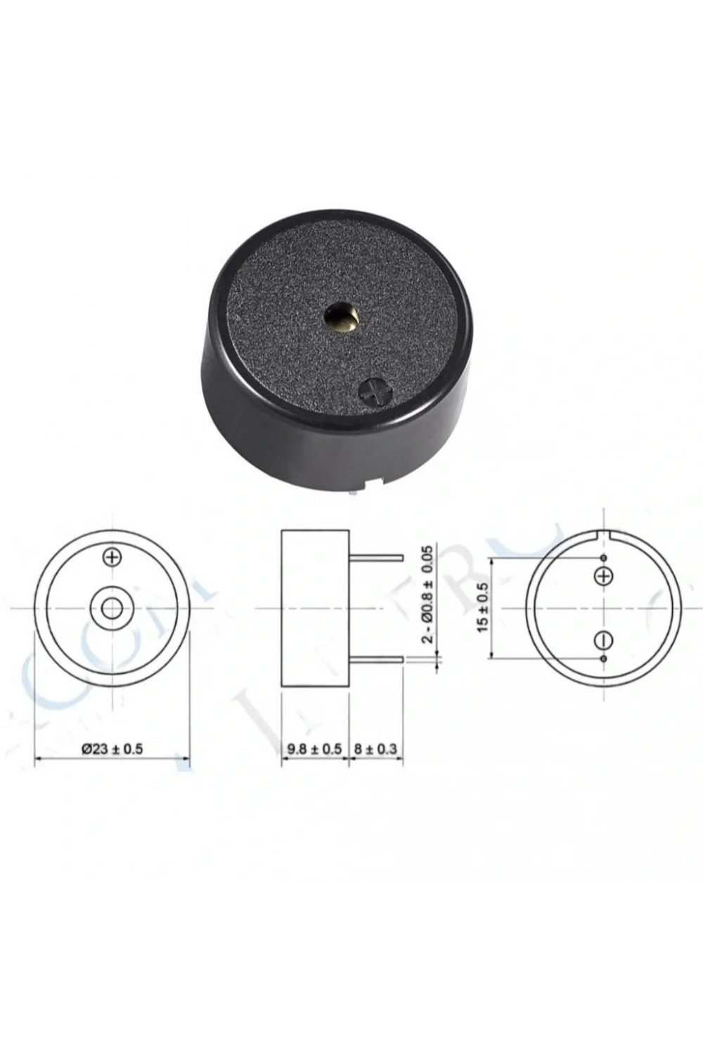 IC-220 23mm Devreli Buzzer Piezo 12-24V DC