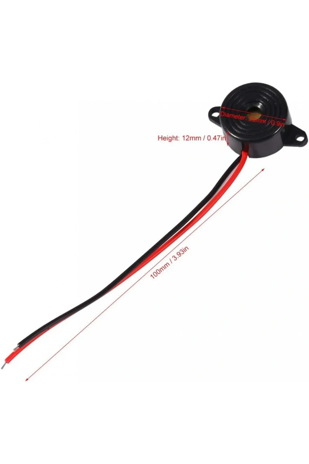 IC-221 Kablolu Buzzer Devreli Piezo 12-24V DC 23mm