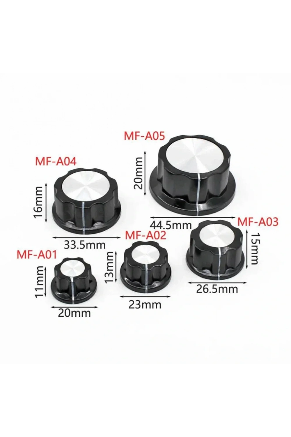 IC-222A Vidalı Potansiyometre Düğmesi Pot Başlığı MF-A05