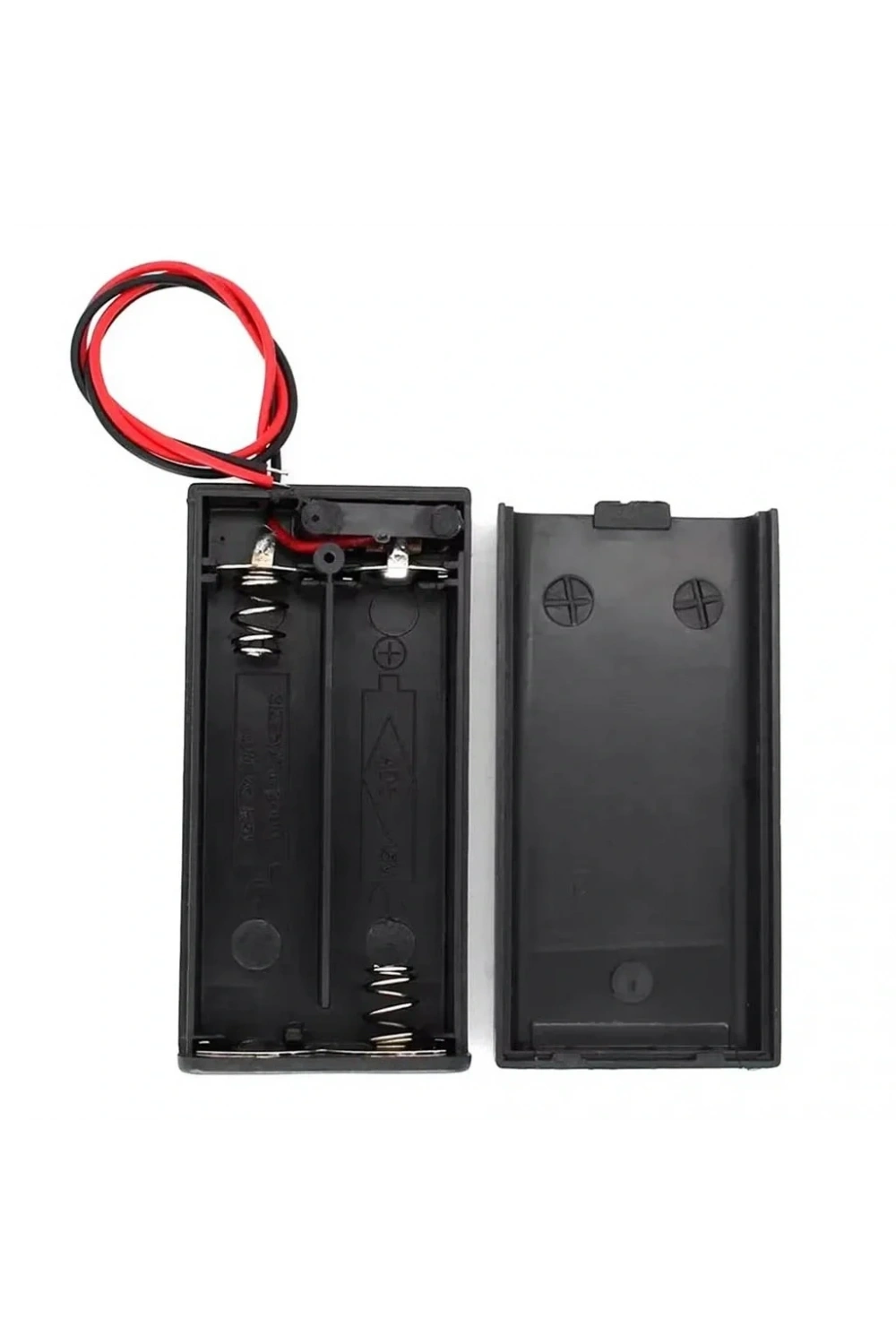 IC-233C Kapaklı Switchli 2li AA Pil Yuvası