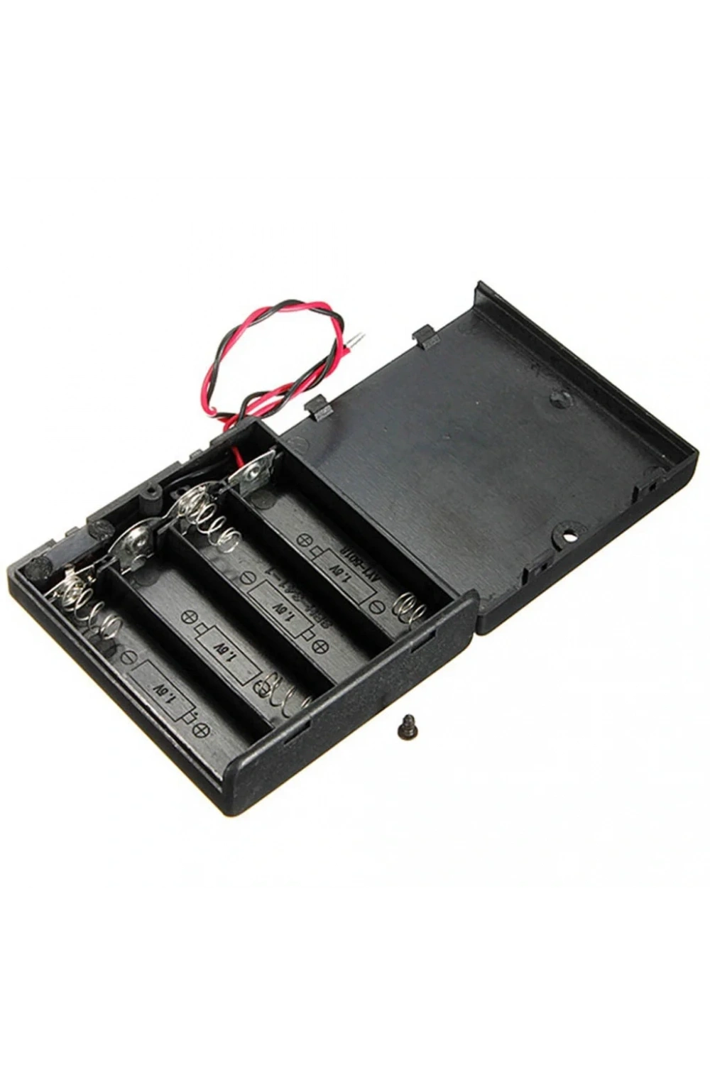 IC-233F AA Pil Yuvası 4lü Kapaklı Switchli
