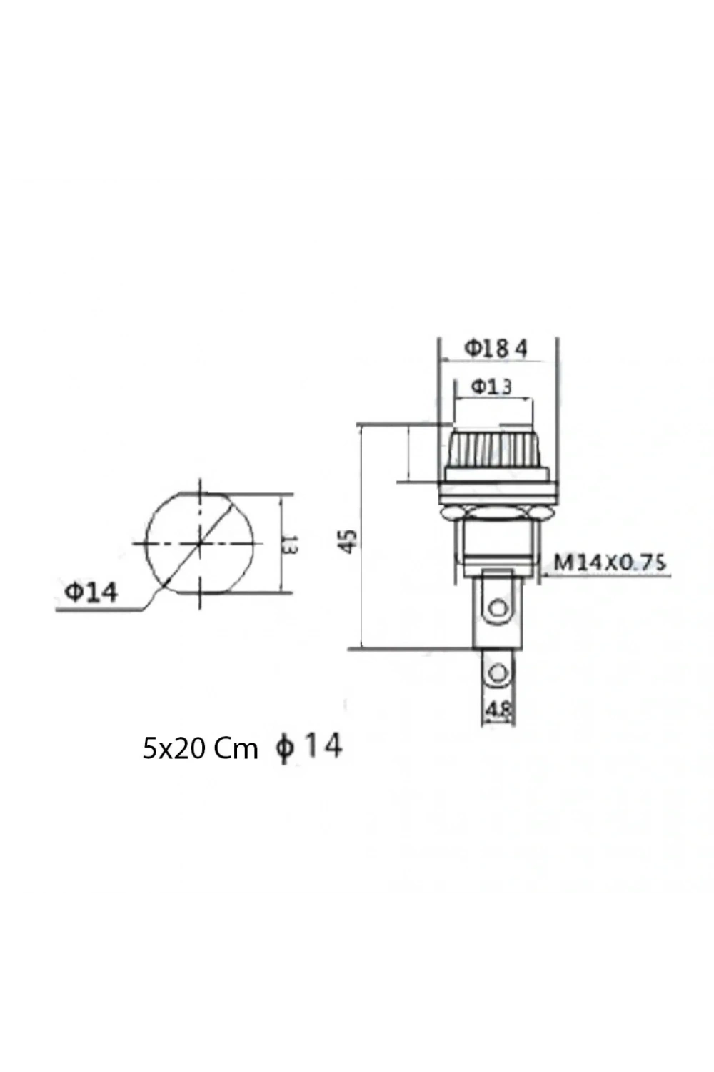 IC-236 Sigorta Yuvası 6x30mm Ø14mm