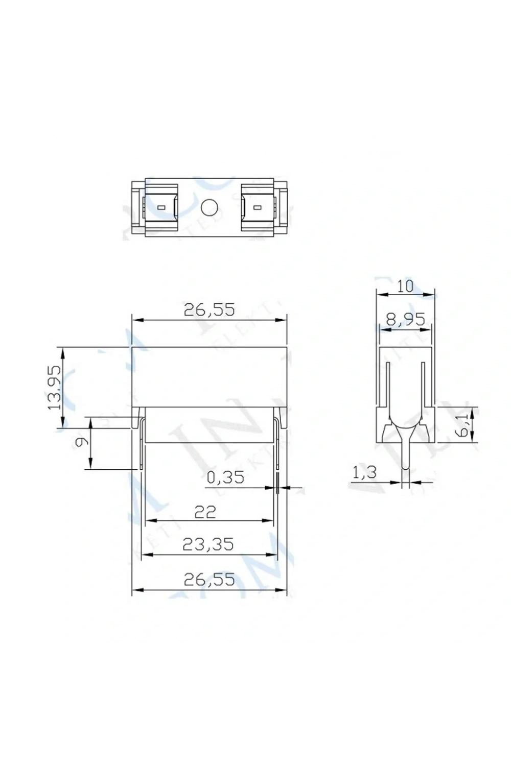 IC-237A Sigorta Yuvası 5x20mm Kapaklı PCB