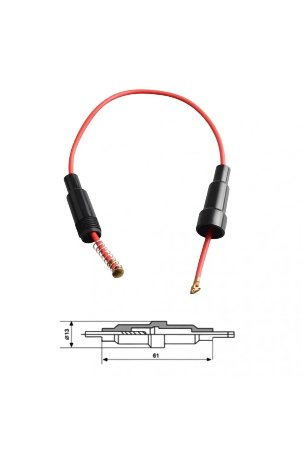 IC-237C-2 Sigorta Yuvası Kablolu 6x30mm