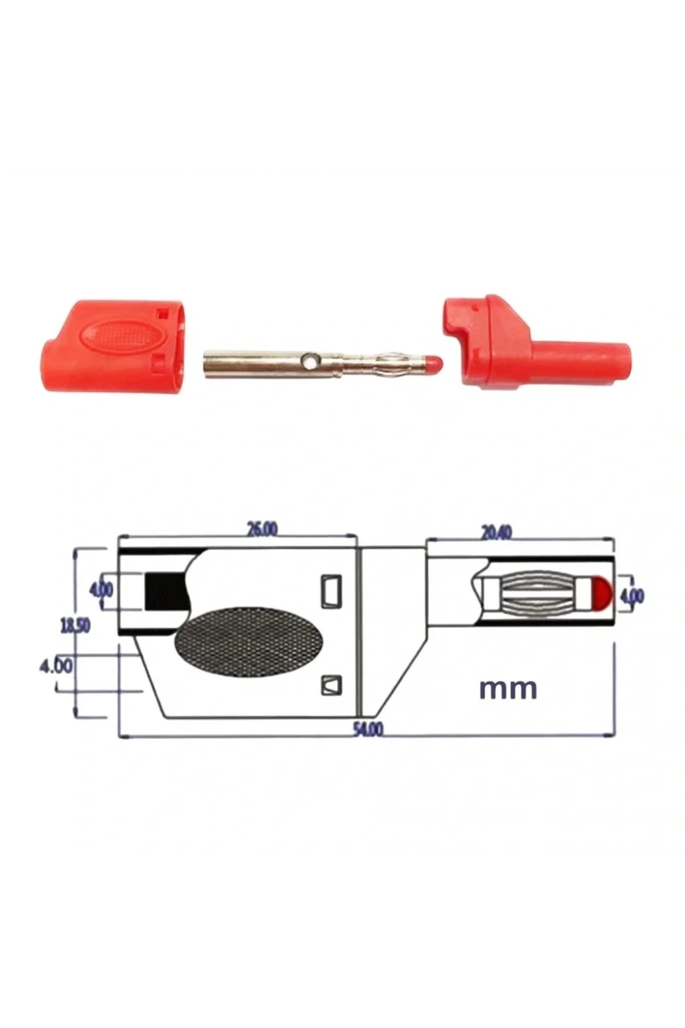 IC-238E Banana Jak Korumalı Uç 4mm CX-2074 Mavi
