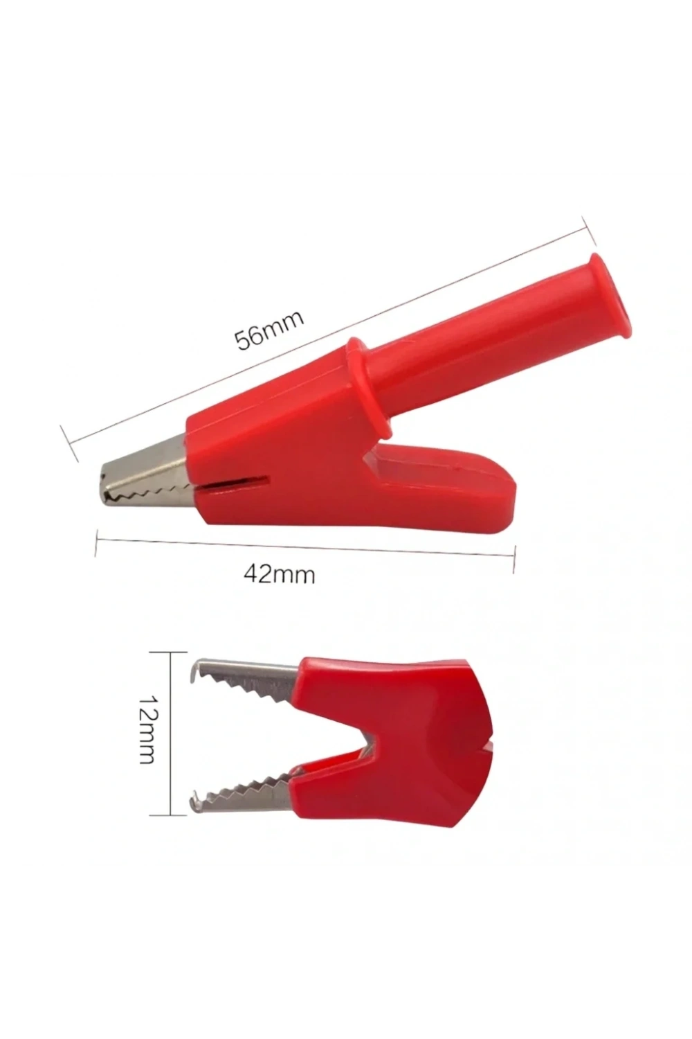 IC-243A 4mm Banana Jak Girişli Krokodil WD1096 Siyah Kırmızı Set