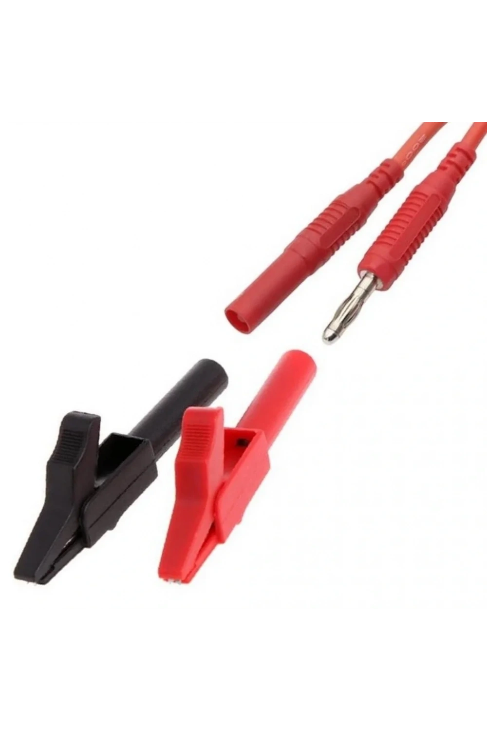 IC-243B 4mm Banana Jak Girişli Krokodil 55mm 2li Set (Kırmızı ve Siyah)
