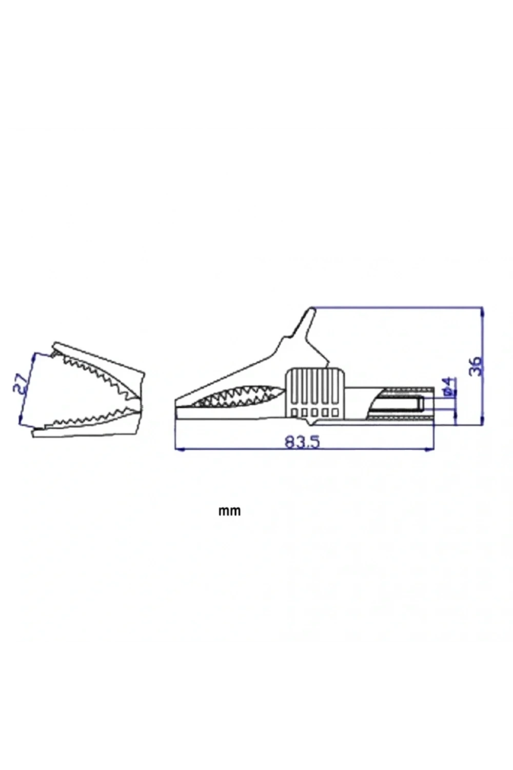 IC-243C 4mm Banana Jak Girişli Krokodil 85mm Siyah Kırmızı 2li Set