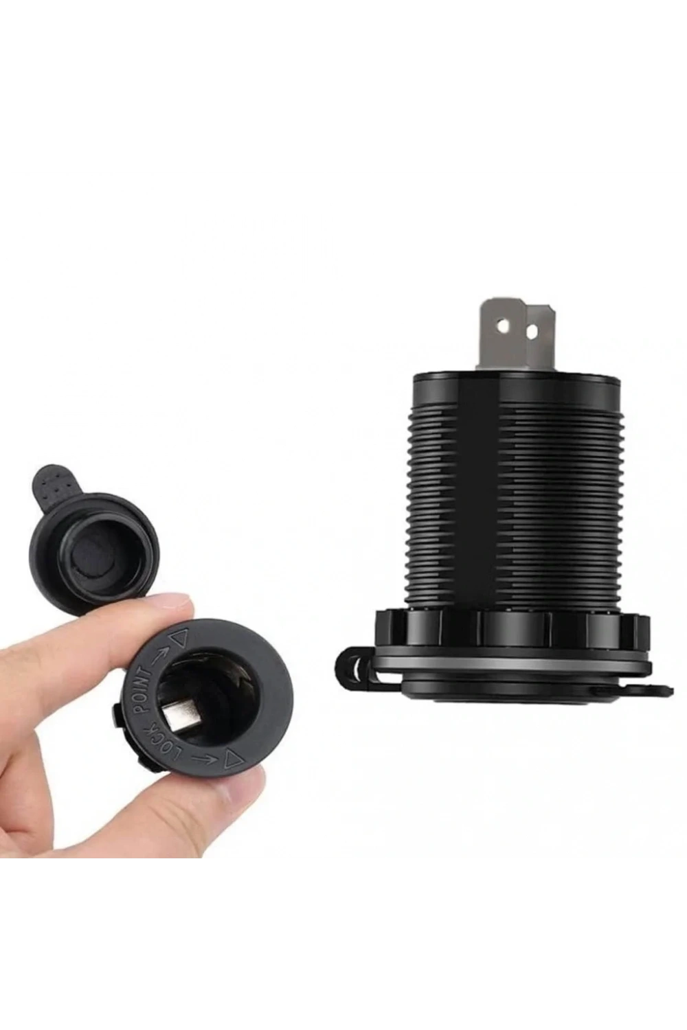IC-246B-5 Araç Çakmaklık Soketi Dişi Pano Tip Ø30mm