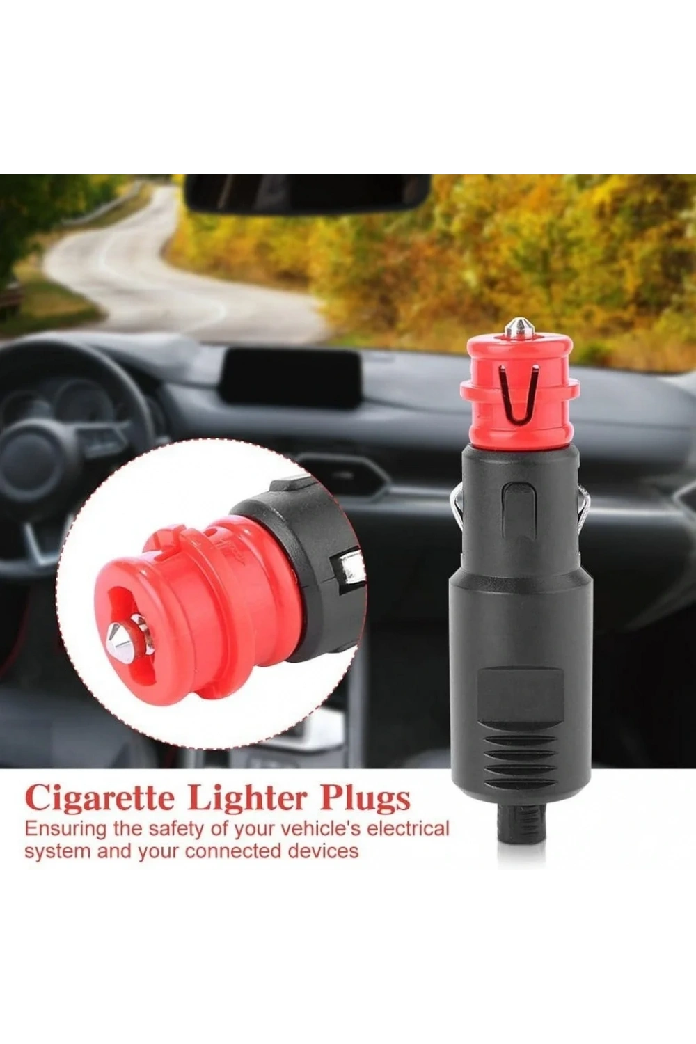 IC-246B-7 Çakmak Fişi Ledsiz Sigortalı - Avrupa Tipi