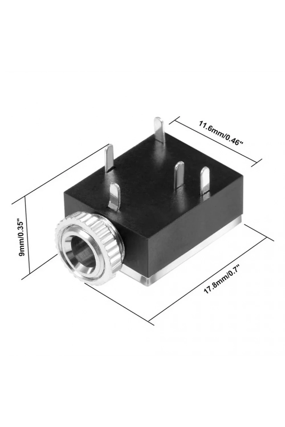 IC-259 Stereo Şase 3.5mm Jak Konnektör Somunlu