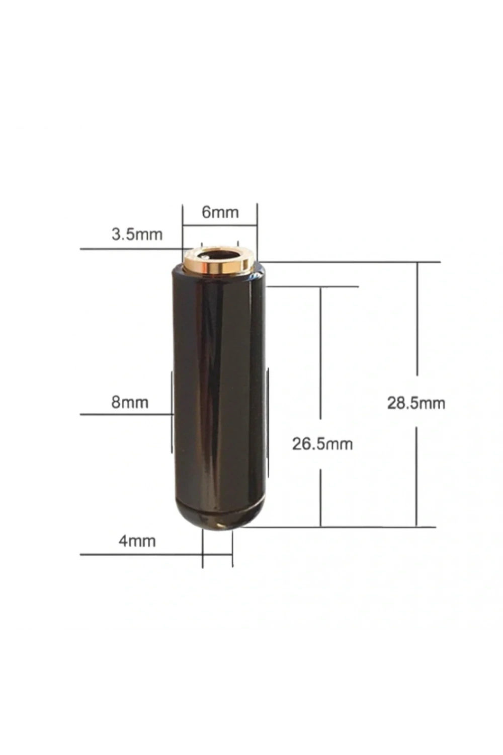 IC-261F 3.5mm Jak Dişi (4 Boğumlu) Siyah