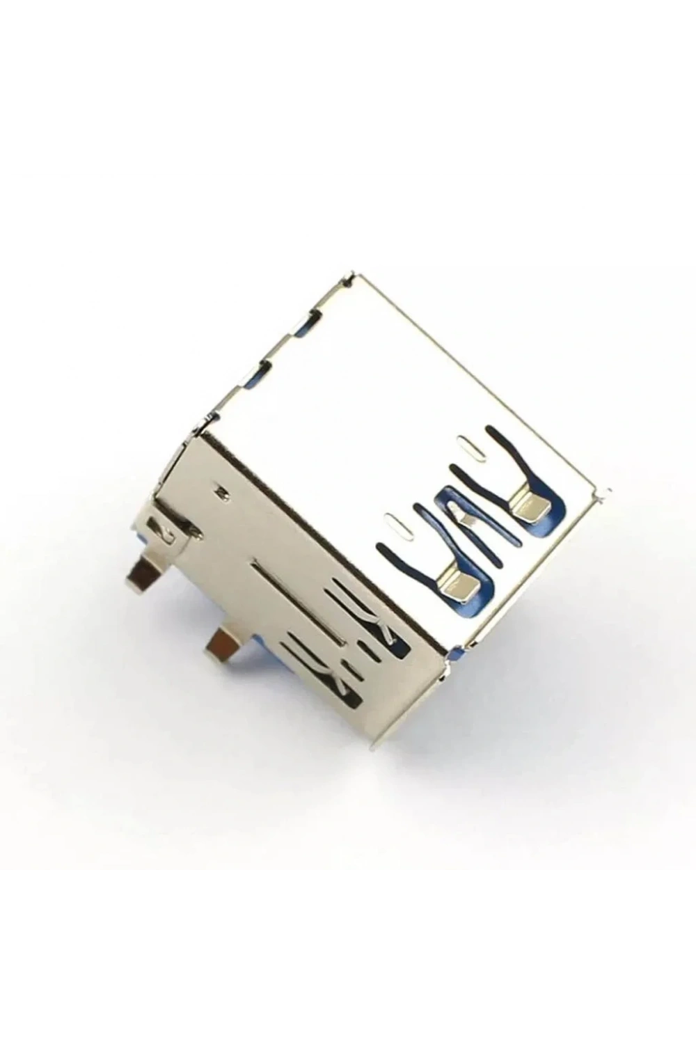 IC-265E İkili USB3.0 Konnektör A Tip Şase Dişi 90° Mavi
