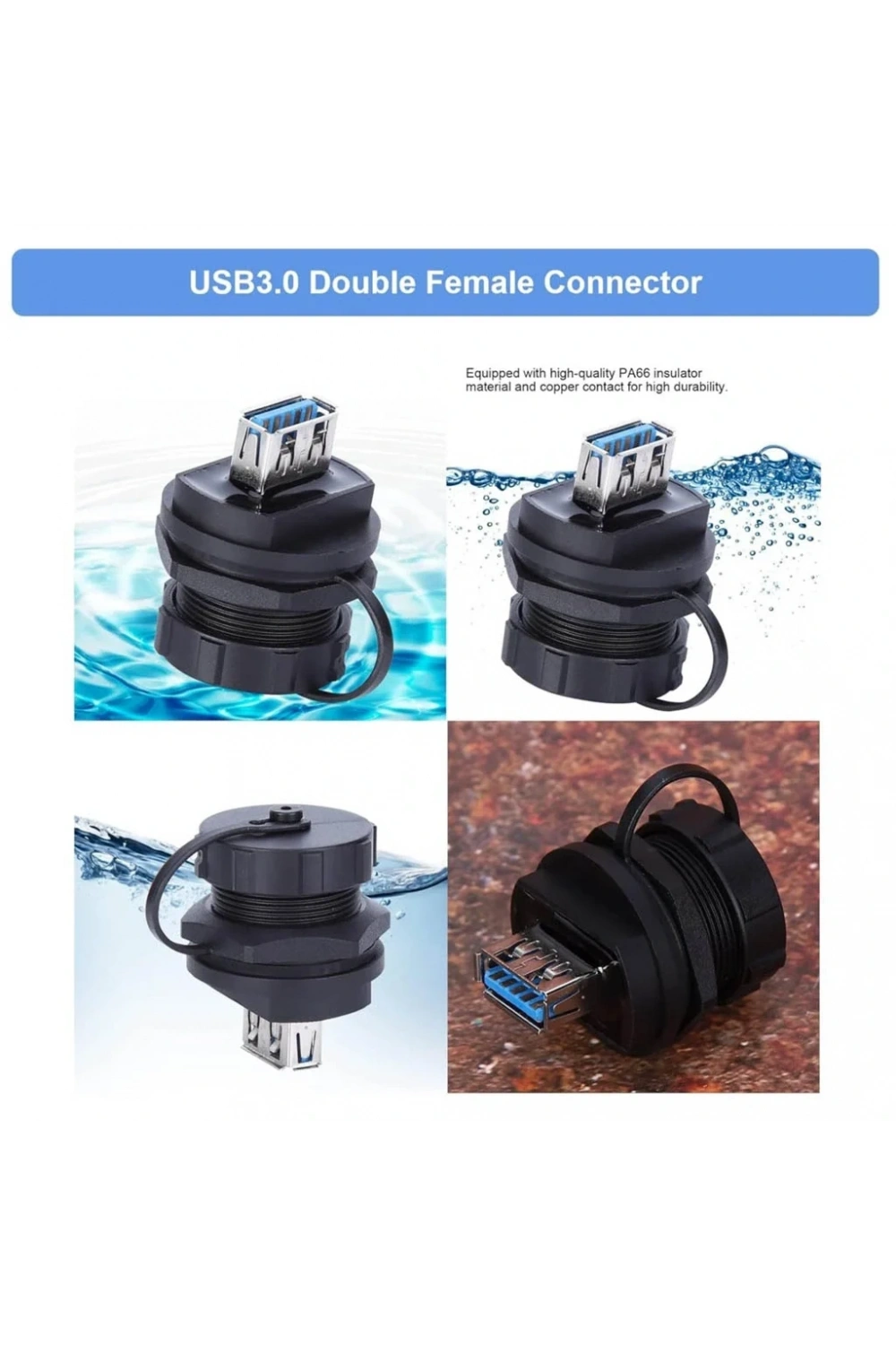 IC-265W Su Geçirmez Şase Pano Tip USB 3.0 Adaptör