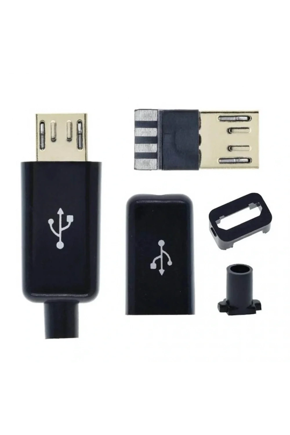 IC-266A-5 Erkek Micro USB Konnektör Seti Şarj Kablo Soketi