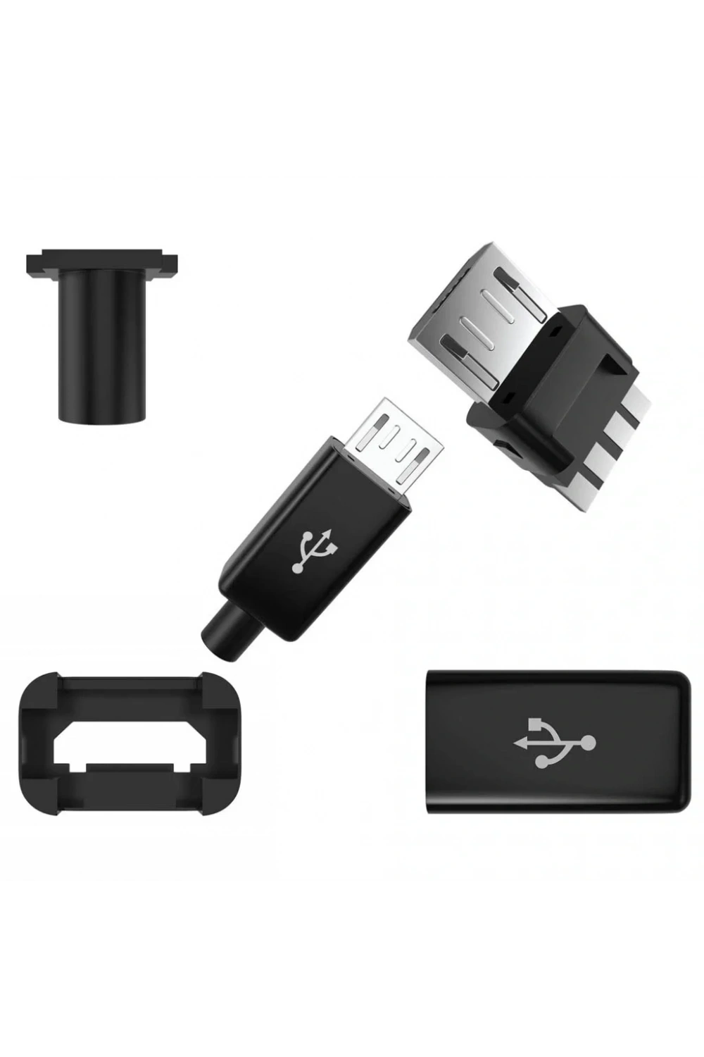 IC-266A-5 Erkek Micro USB Konnektör Seti Şarj Kablo Soketi