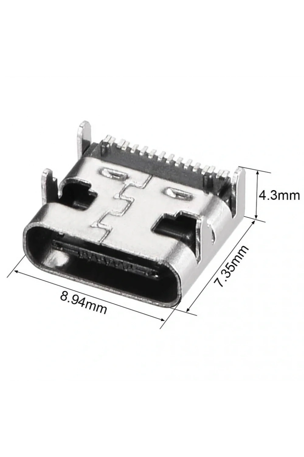 IC-266B-4 Dişi Type-C Soket USB-C Konnektör Şase 16 Pin