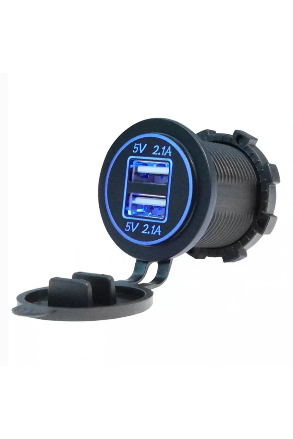 IC-266C-1 Pano Tip İkili USB 4.2A Mavi Ledli Soket