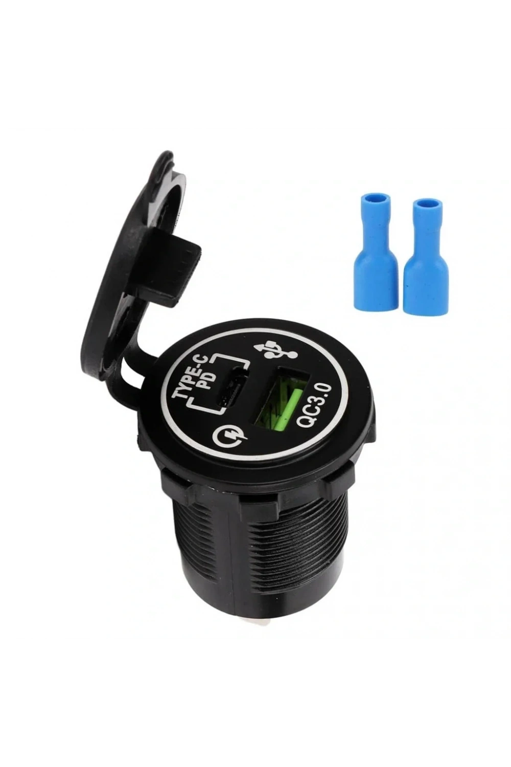 IC-266C-5 USB3.0 + Type-C Pano Tipi Çakmaklık Soketi 12-24V