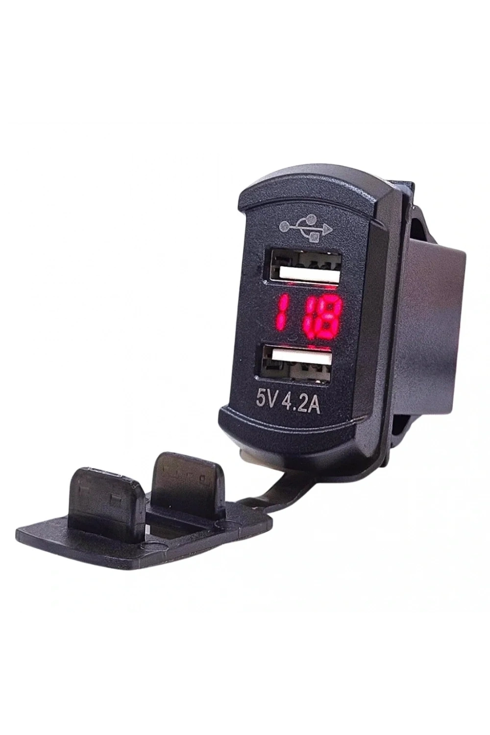 IC-266D-3 Marin Tip Voltmetreli İkili USB 12-24V - 5V/4.2A