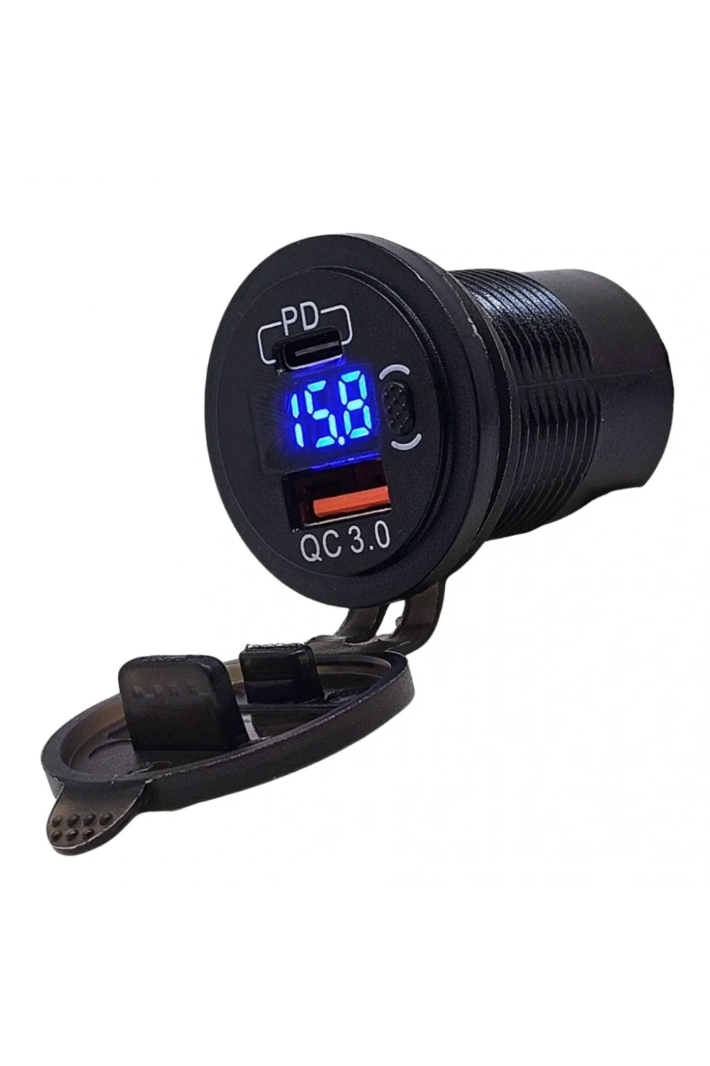 IC-266D-6 Pano Tip Voltmetreli 2li Usb 3.0 + Type-C Butonlu